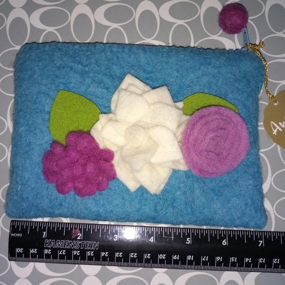Aveline Floral Wool Pouch - Picture 5 of 6
